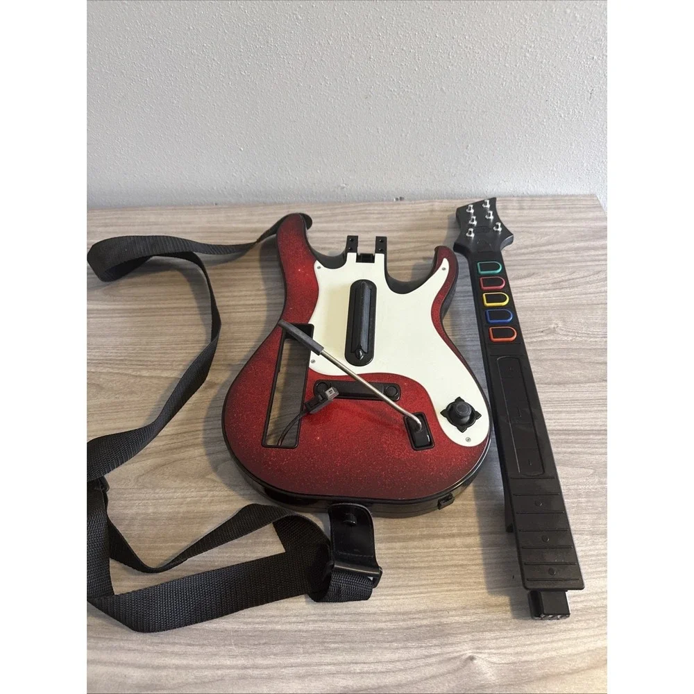 Nintendo Wii Guitar Hero Sunburst Red Octane Wireless Controller Works Missing